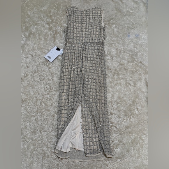 NWT Mac Duggal 5471 Sleeveless High Neck Beaded Midi Sheath Dress - Size 2 - Picture 5 of 9